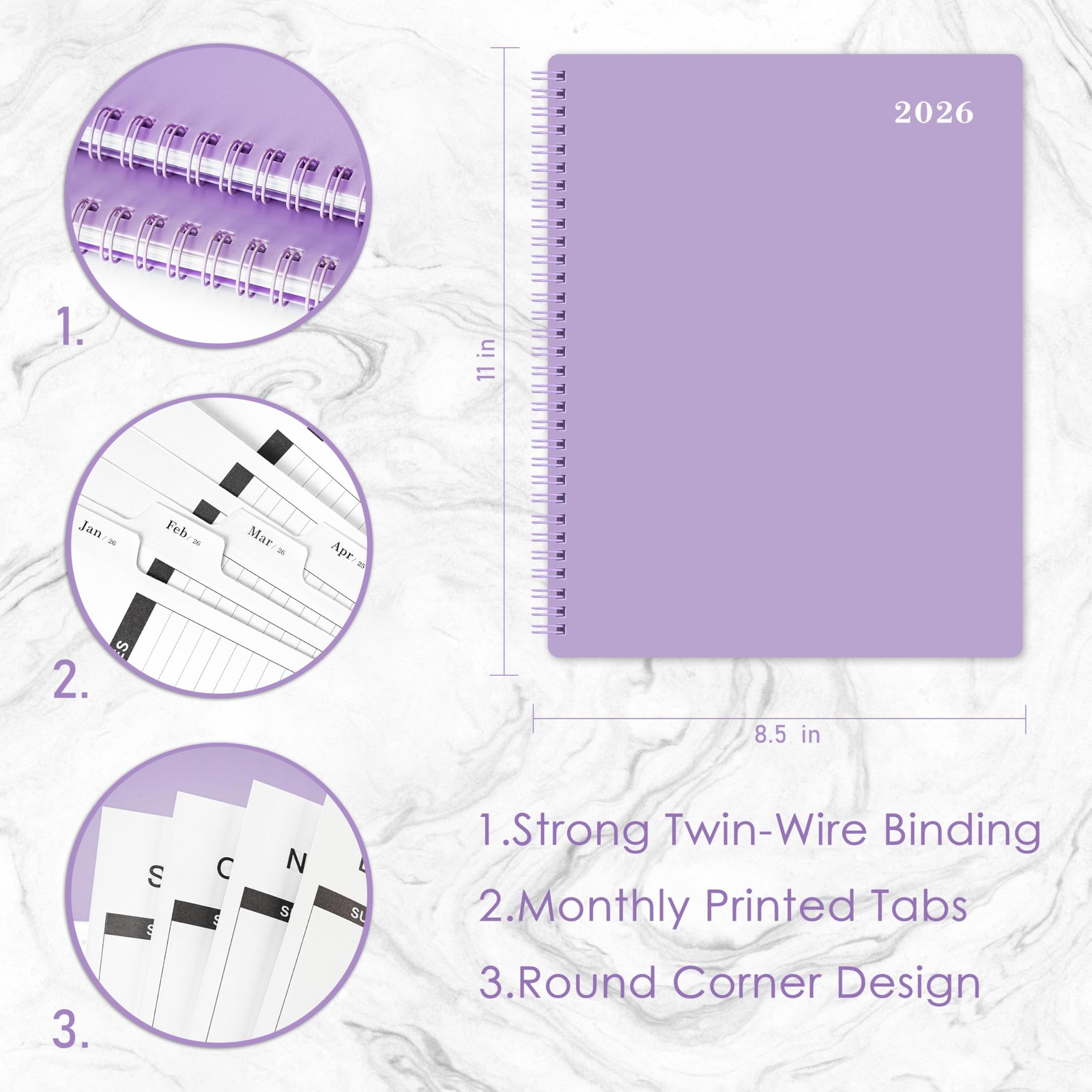 Artfan – Calendar Jan – Dec 12-Month Tabs Pocket Label 9 11