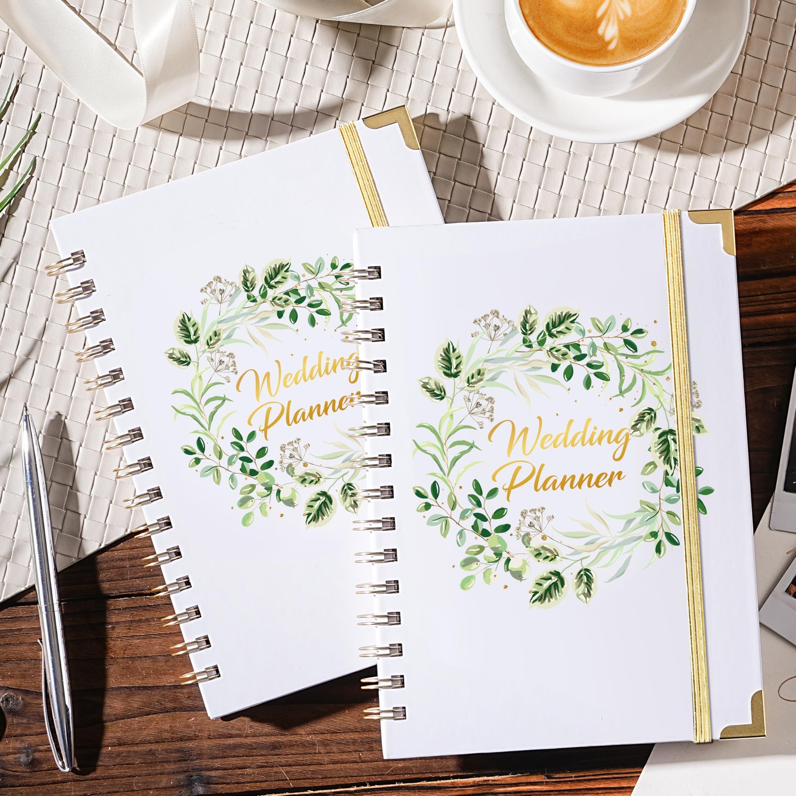 Artan Wedding Planner 8.5 inches x 6.5 x 0.55 inches, Green & White
