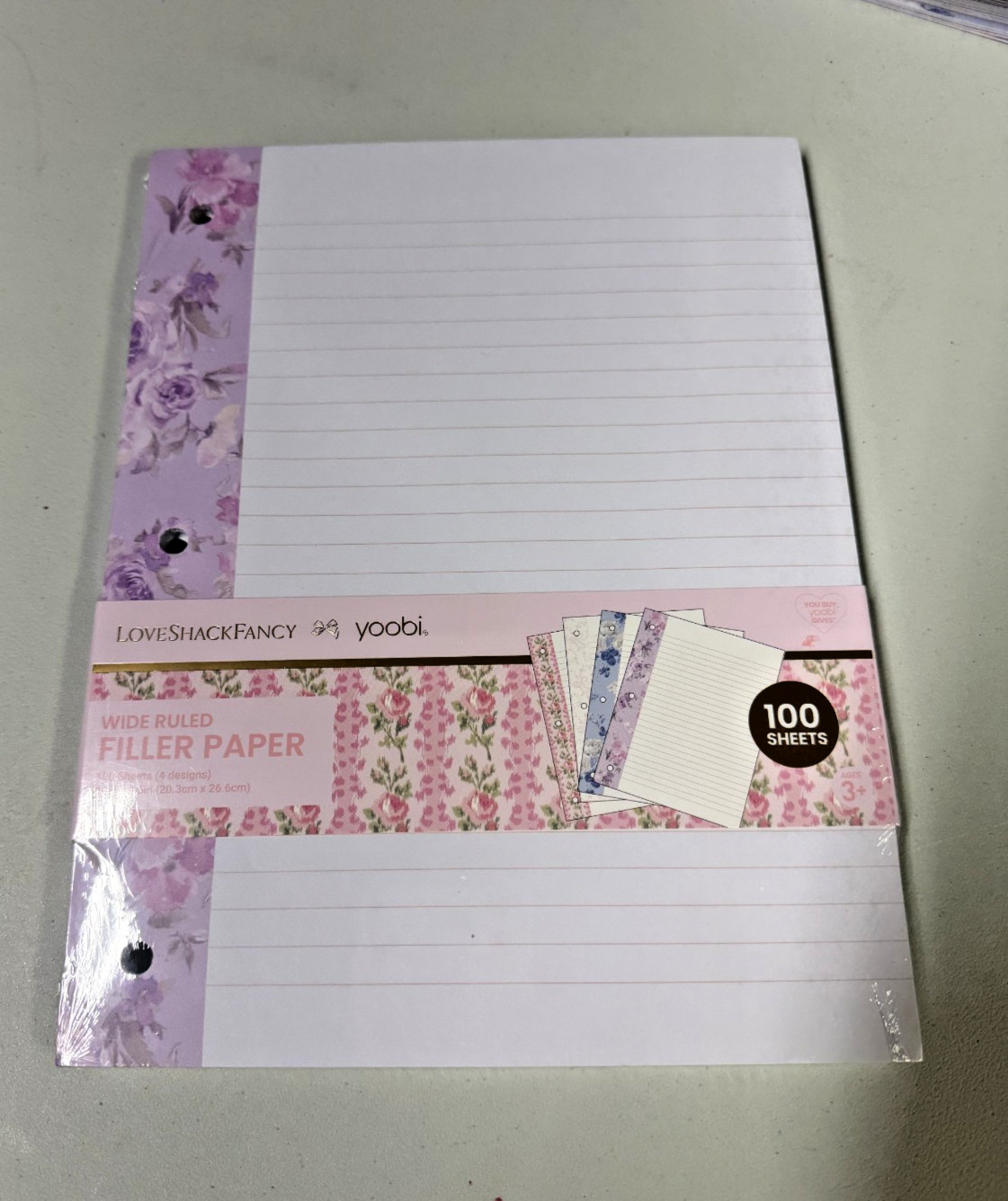 LoveShackFancy x Target – Yoobi Filler Paper Wide ruled- multi color