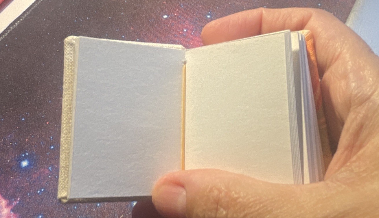 Mini Handmade Illustrated Fabric Cover Blank Journal Notebook w/ Elastic Closure