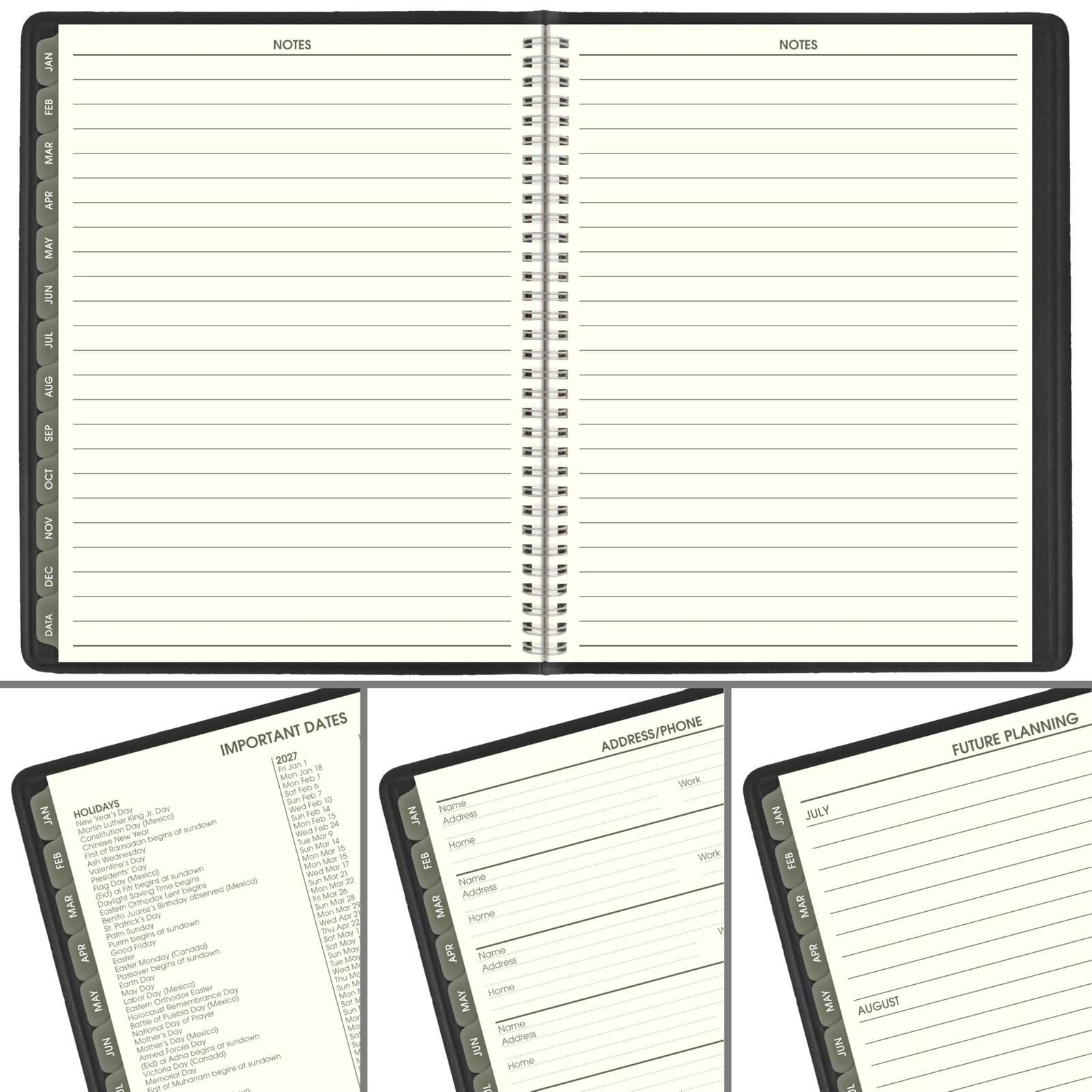 AT-A-GLANCE 2027 Appointment Book Planner, Weekly 8.25″ x 11″, Recycled Black