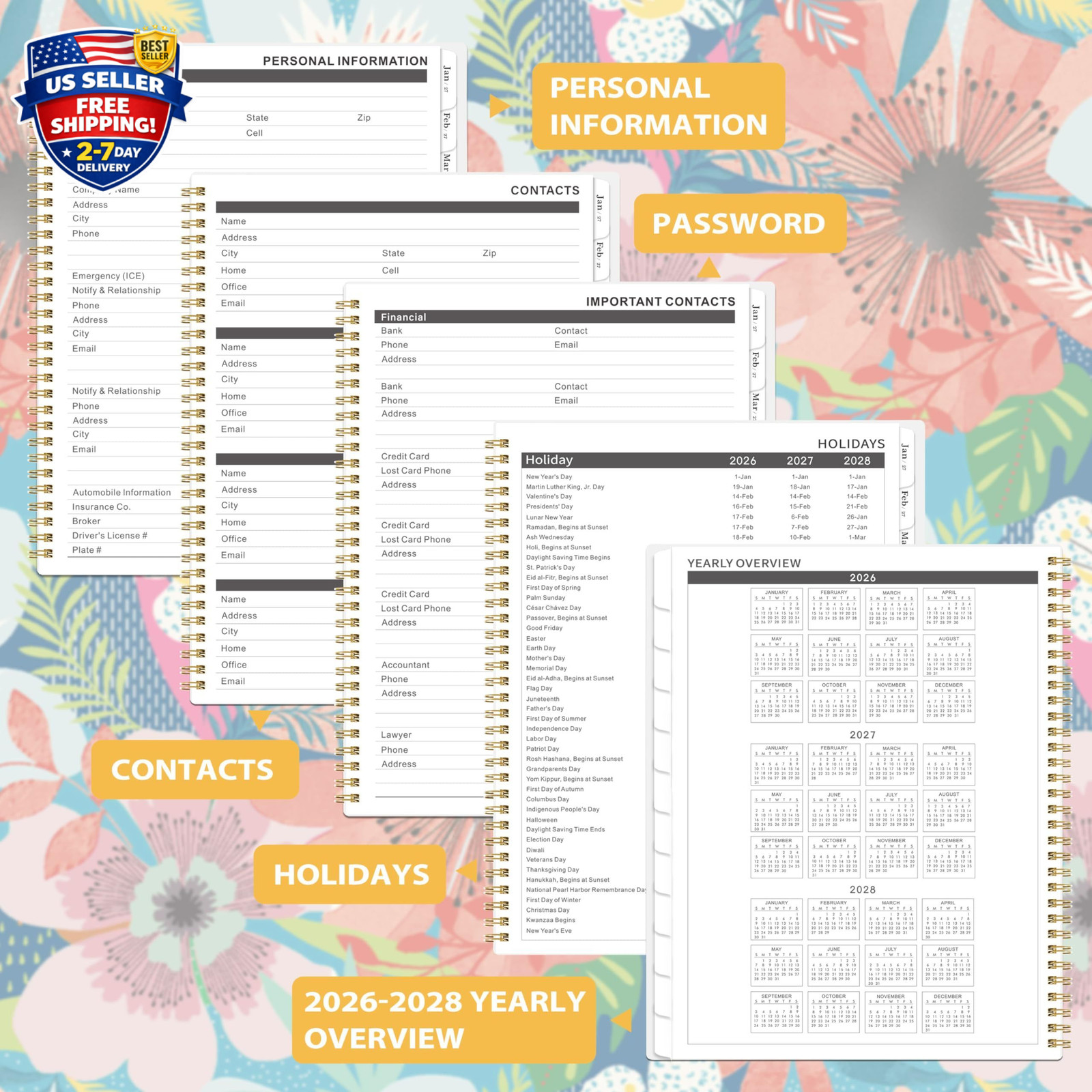 Monthly Planner 2026-2028 – 2 Year Planner 2026-2028, July 2026 – June 2028, 2 Y