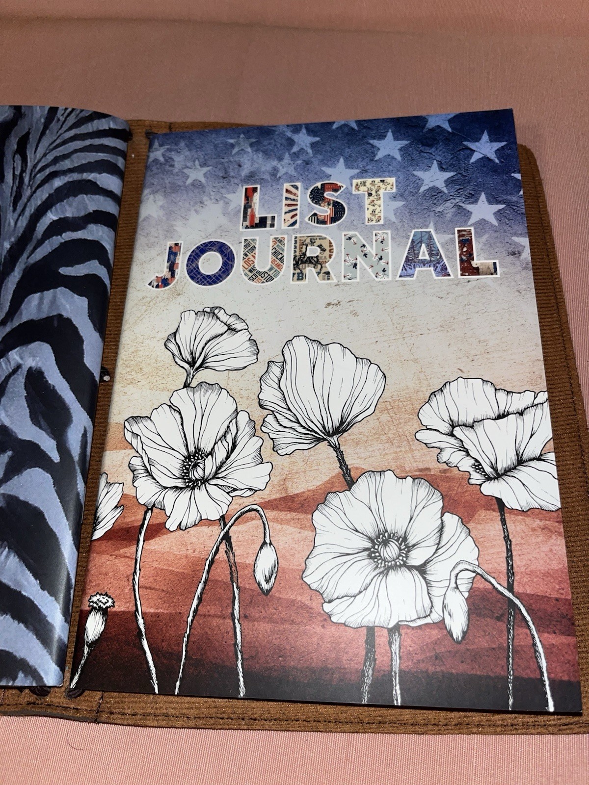 Jane’s Agenda Planner Journal with Brown leather pebble cover with 4 inserts