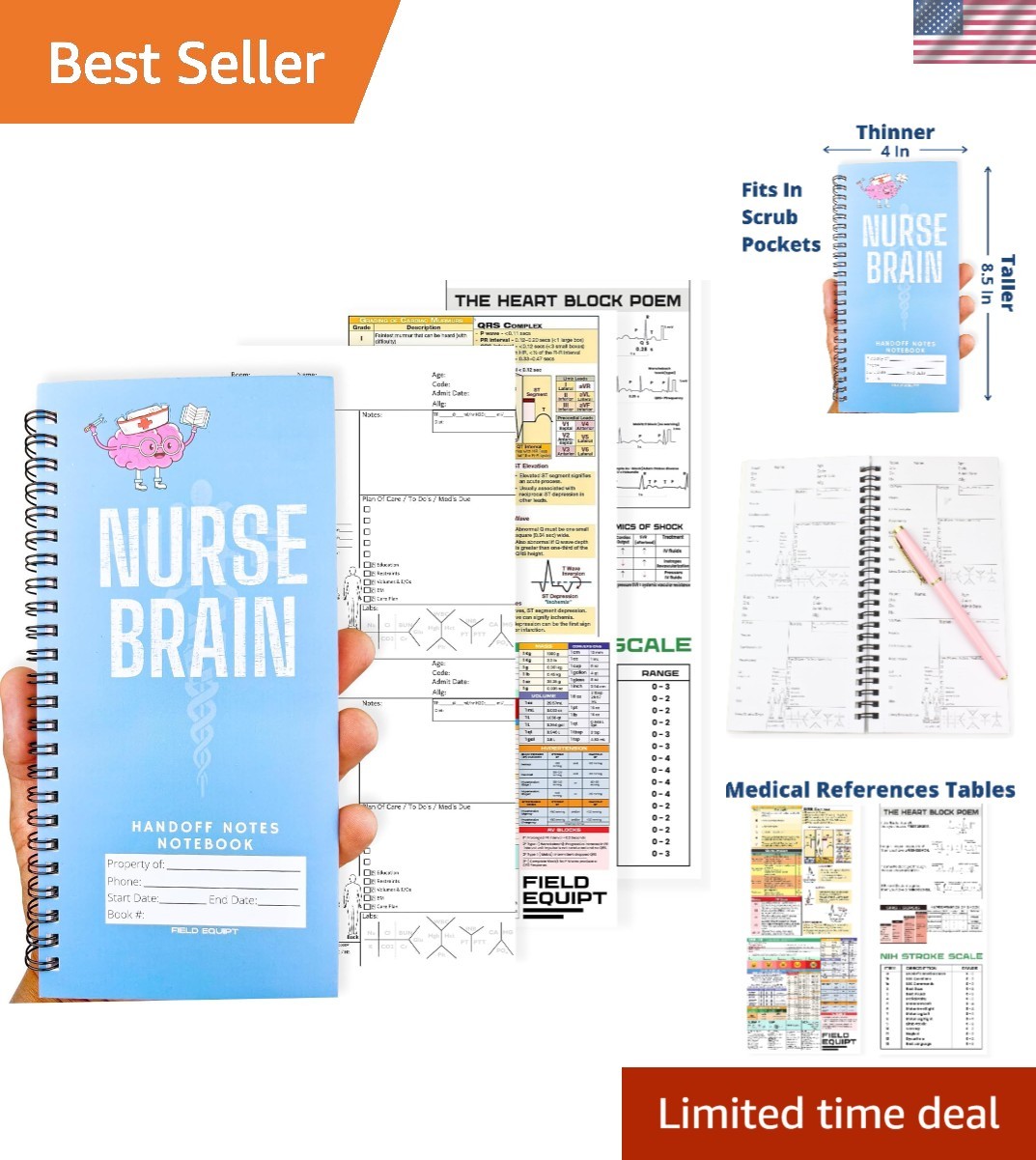 Essential Nursing Notebook Bundle – Reference Sheets and 280 Patient Templates