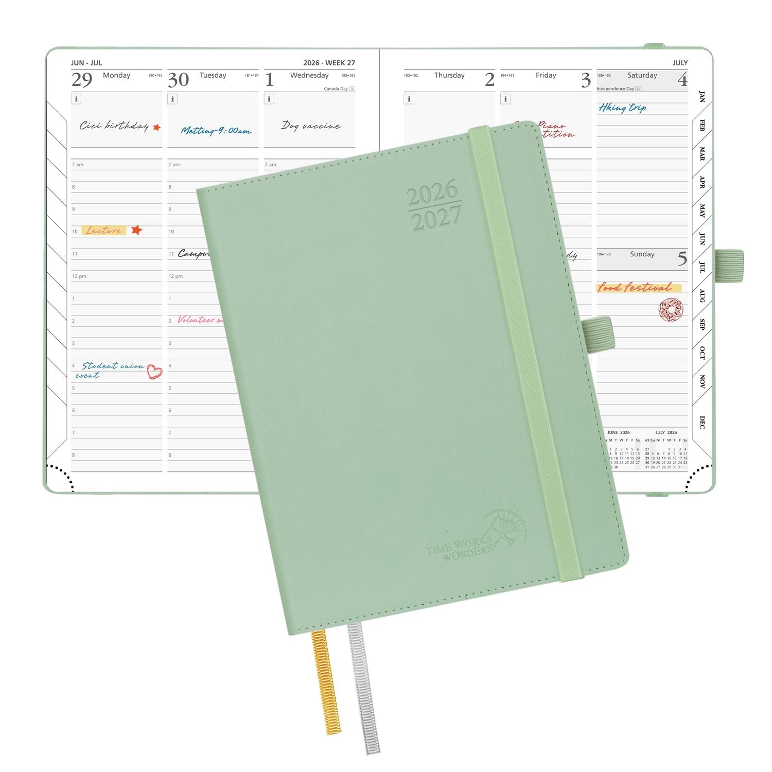 Academic Planner 2026-2027, 6.5″x8.5″ Weekly & Monthly Organizer, Hourly Schedul