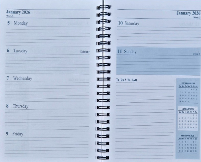 2026 Weekly/Monthly Planner, organizer, Appointment book, 5″ x 8″ Select color