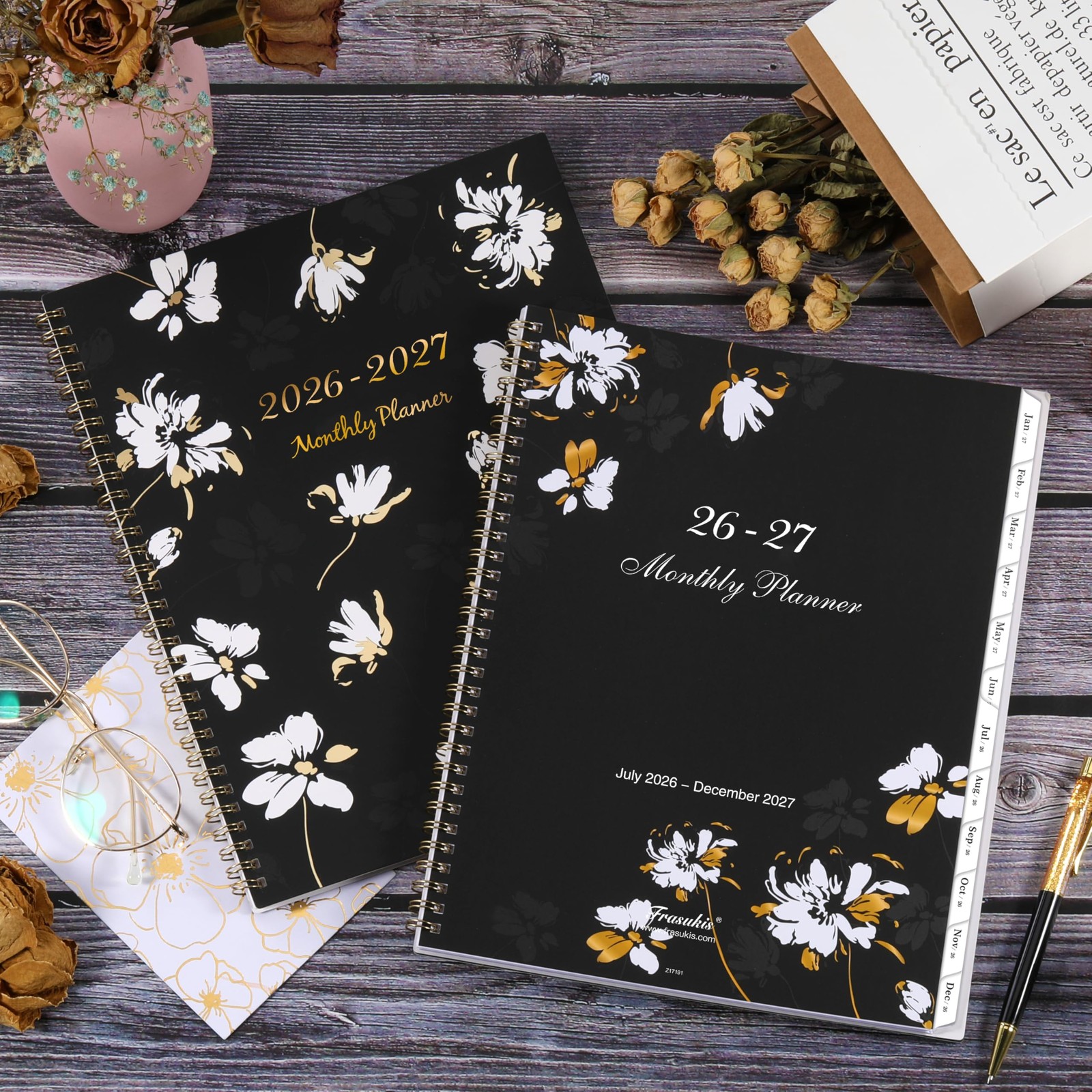 2026-2027 Monthly Planner – 9 inches X 11 inches, Black