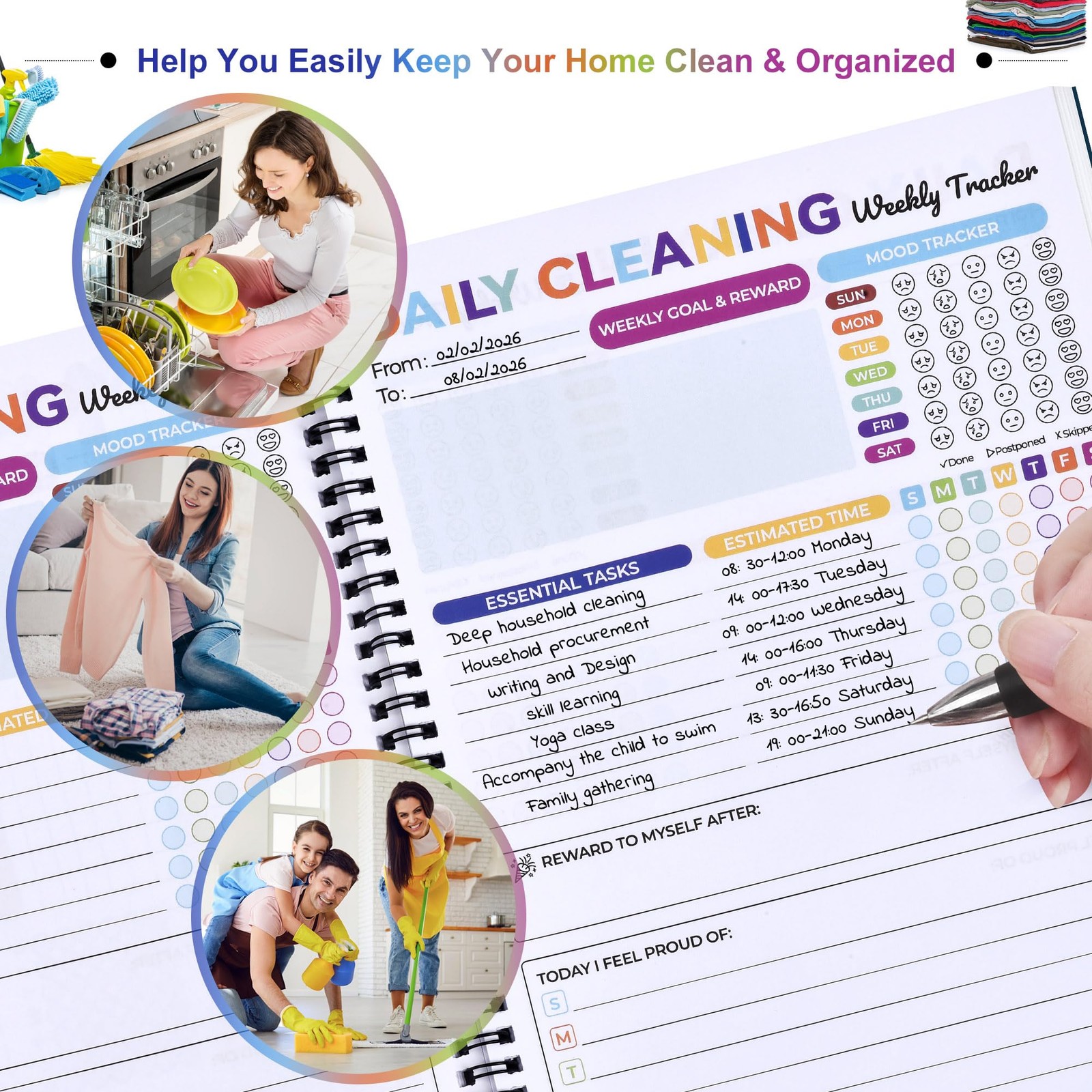 ADHD Cleaning Planner for Adults – Schedule and Multicolored