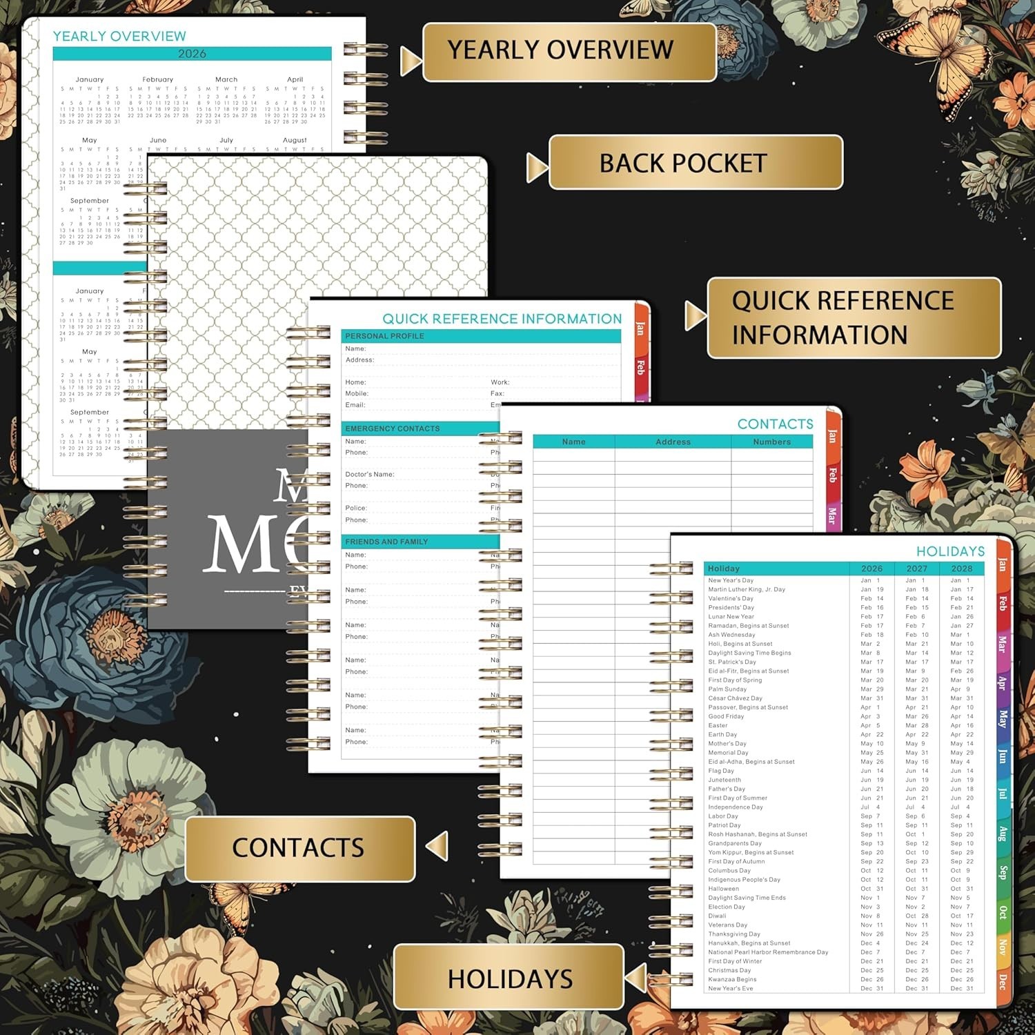 2026 Planner – Planner 2026, Jan 2026 – Dec 2026, 6.4″ x 8.5″, Weekly and Monthl