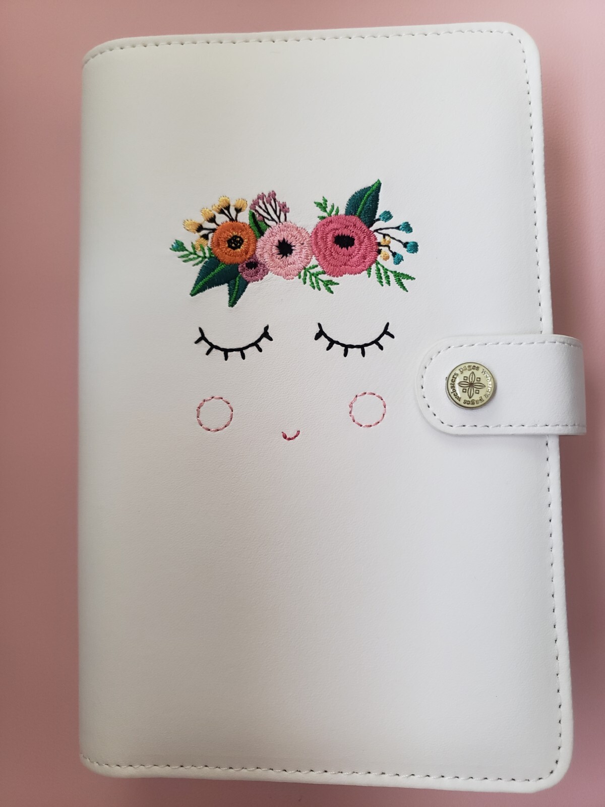 Websters Pages Planner Personal Size New Organizer White Pink Floral Agenda