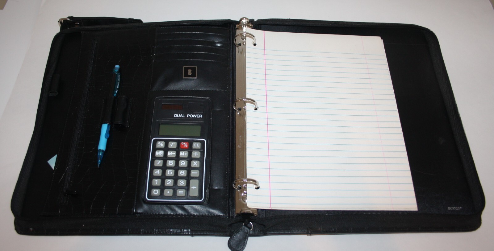 Buxton Leather Zip Around Cal-Q Folio Croc Cover #58-785 Folio Crossbody