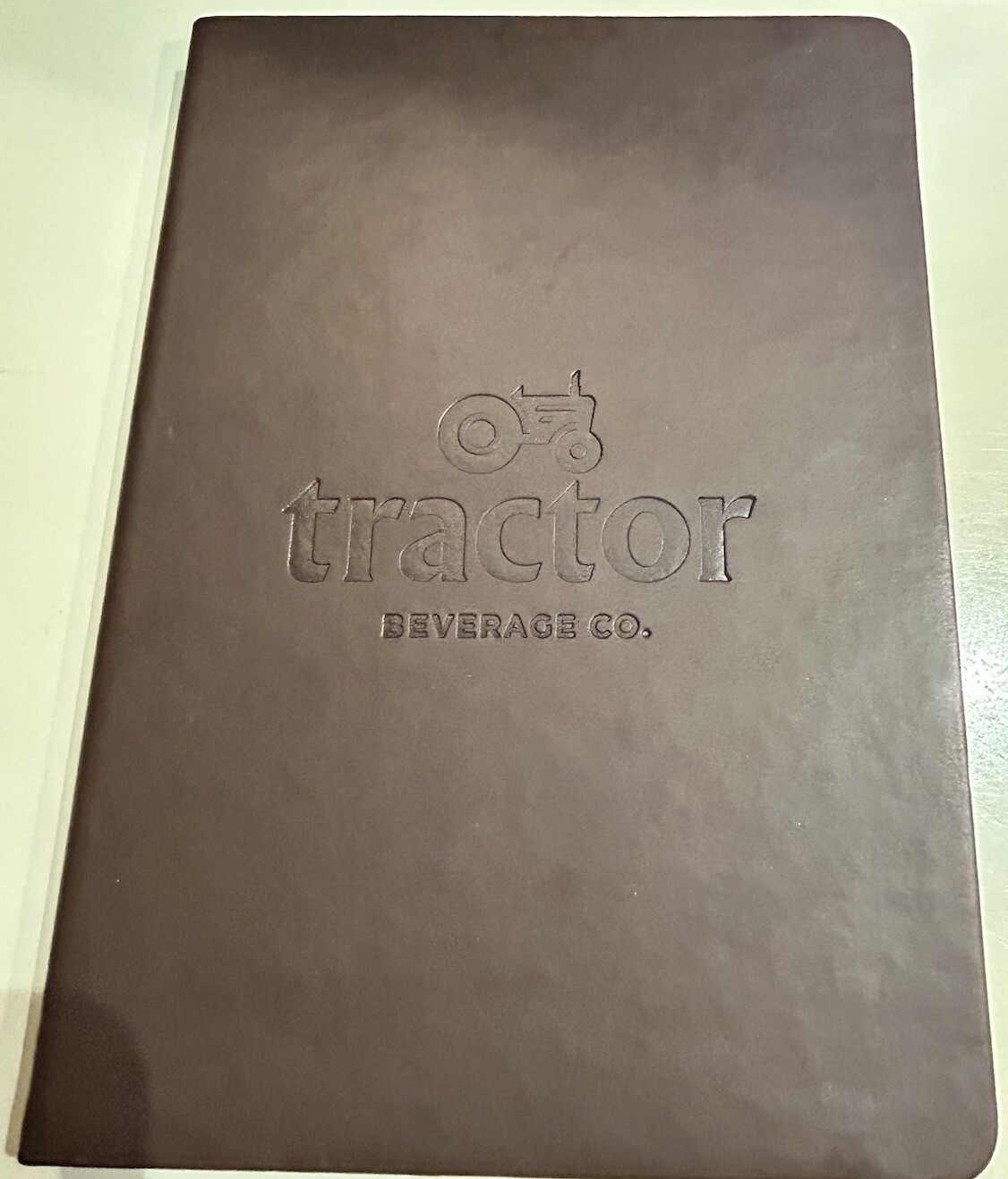Leeman Tuscany Brown Notebook Journal with Tractor Beverage approx 5.75×8.25 NEW