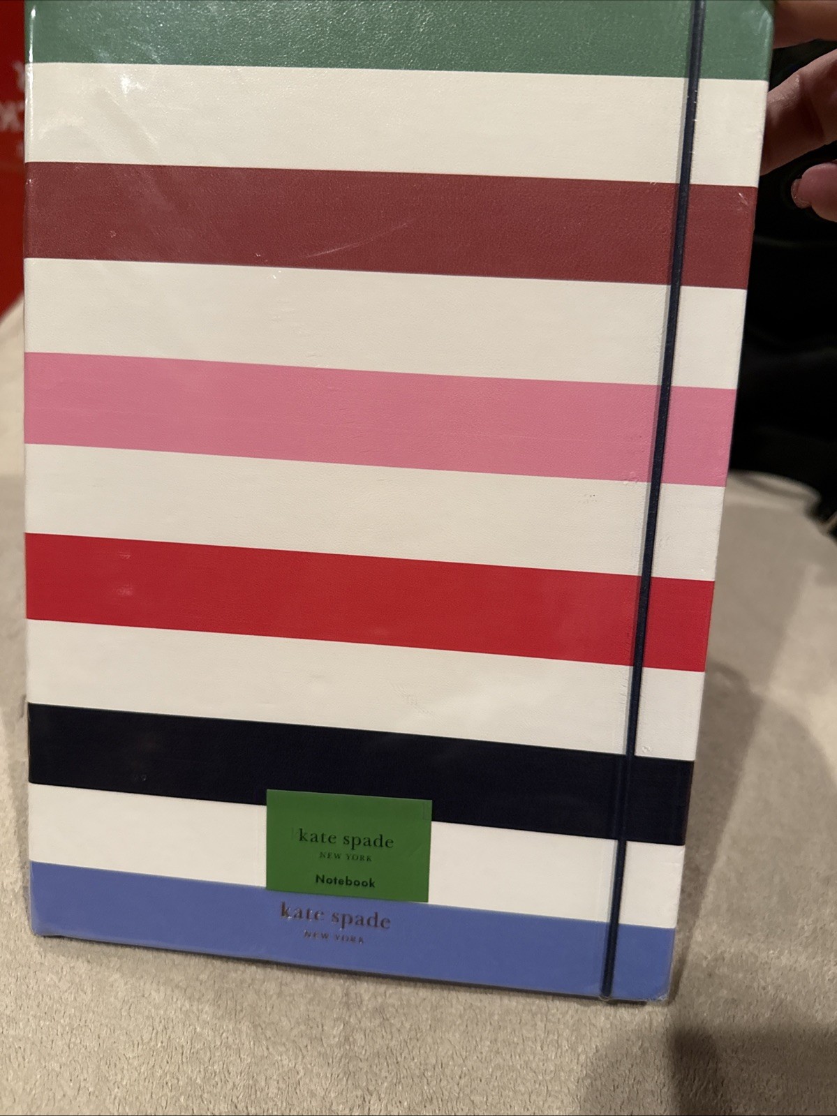 Kate Spade ADVENTURE STRIPE TAKE NOTE XL NOTEBOOK 168 Lined Pages/Ribbon/Pocket