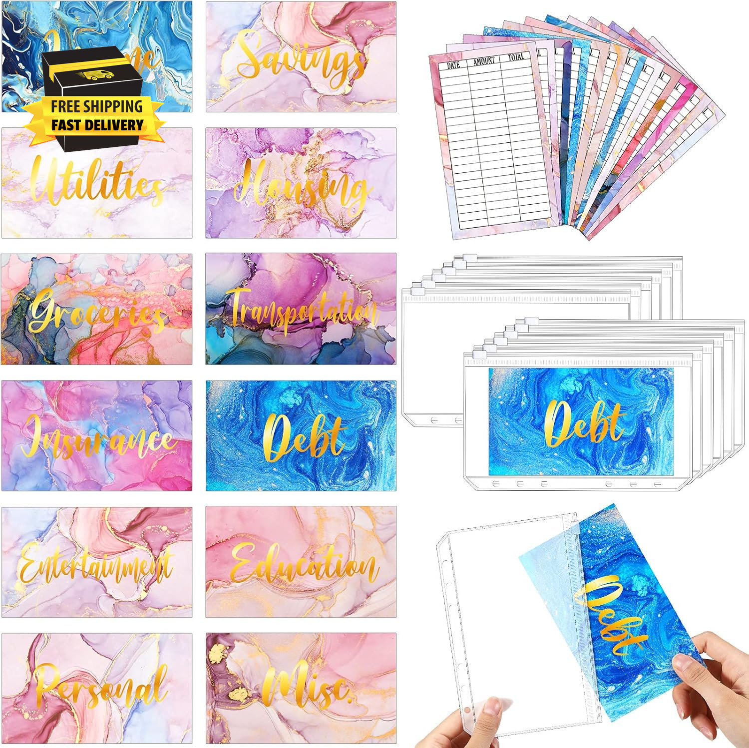 24 Pieces Budget Sheets for Back to School Expense Tracker Sheets Budget Cash En