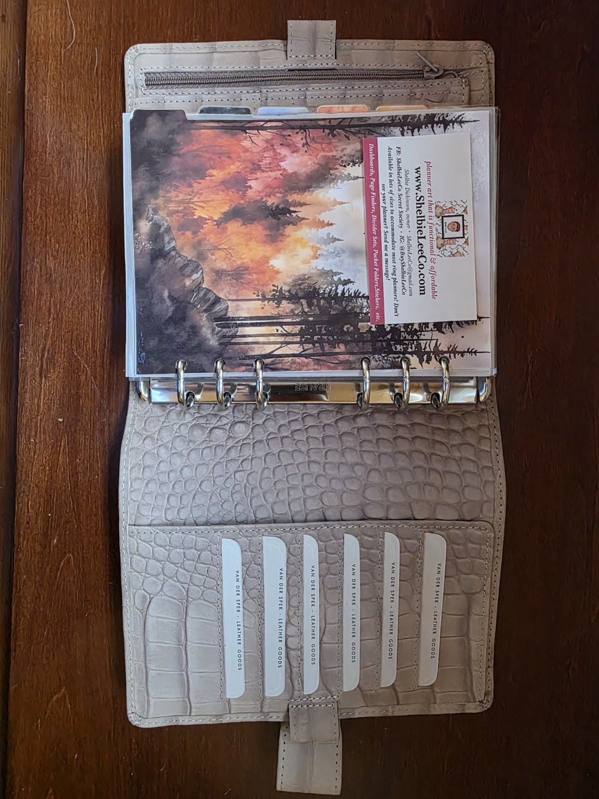 Van Der Spek VDS Velvet Stardust Croco Personal Wide Ring Planner With Fly Leaf