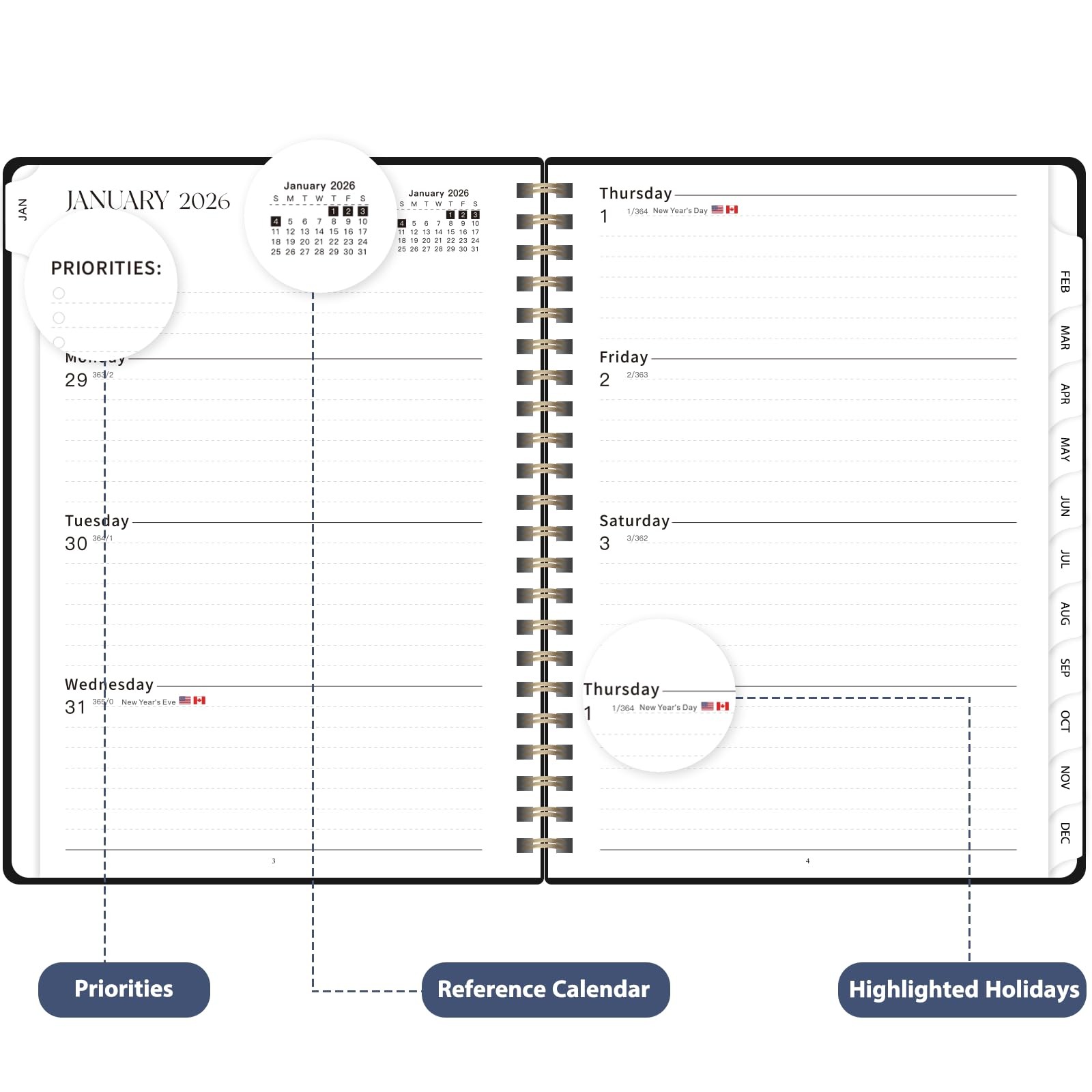 Valome Planner Weekly And Monthly Calendar Academic Planner Jan – Dec Planning