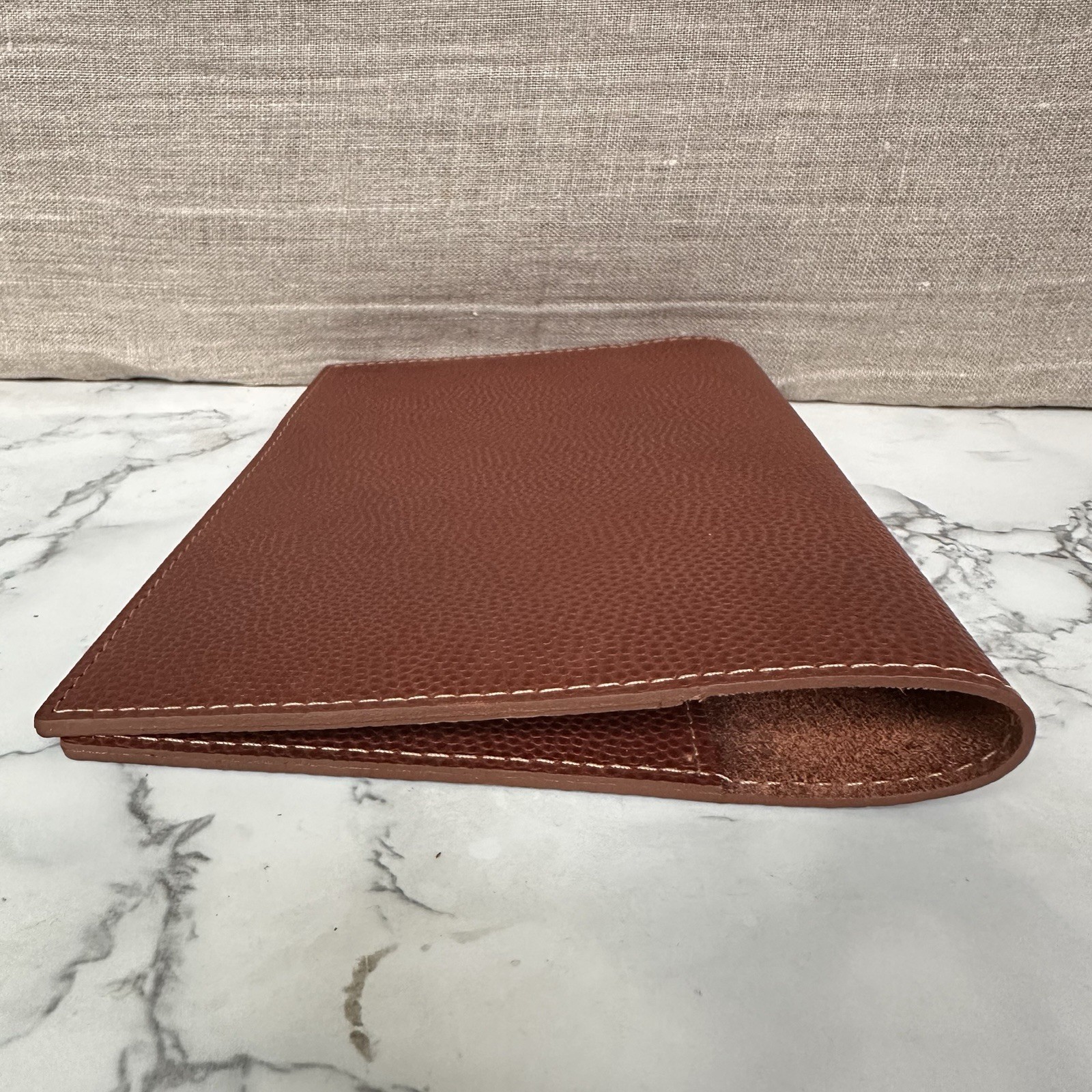 Shinola Brown Pebbled Leather Notebook Journal Cover 5.75×8.75″ Monogram TMM