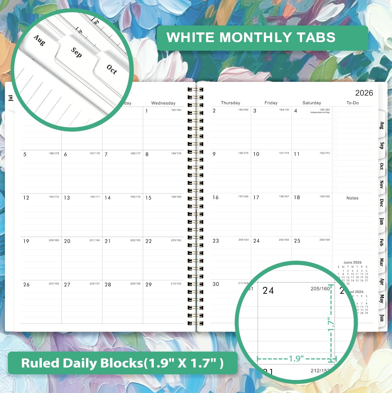 Planner 2026-2027,2026-2027 Weekly and 8.5″ x 11″ x 0.5″, Green