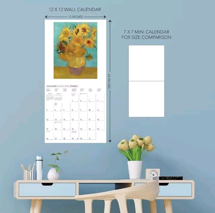 2025 Graphique Fine Arts Monthly Mini Calendar, 7″ x 7″, Van Gogh, January 2025