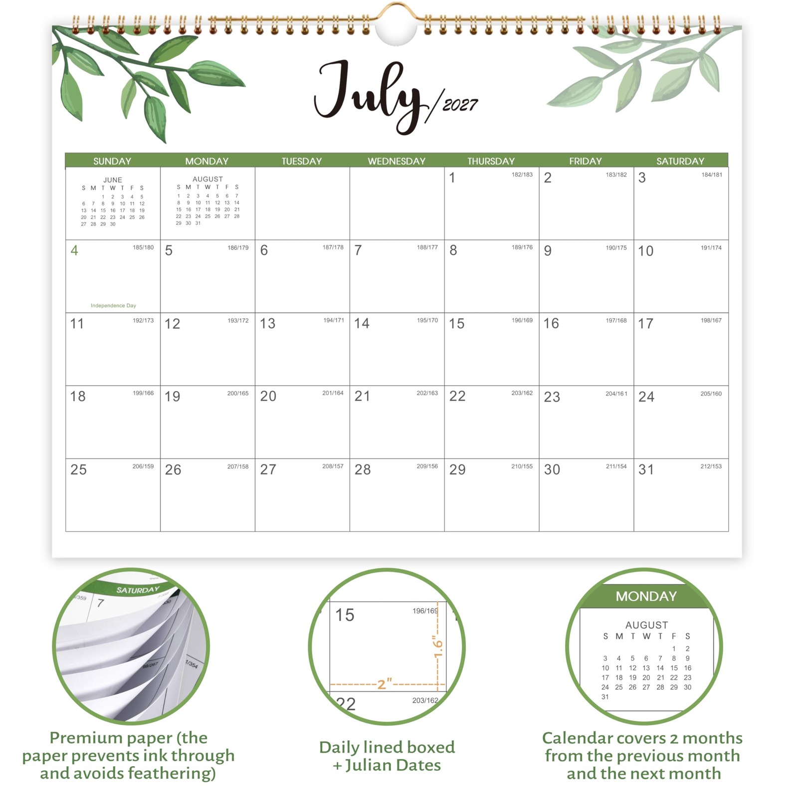 Calendar 2026-2028, 2 Years Wall 14.8” X 11.5”（2026-2027）