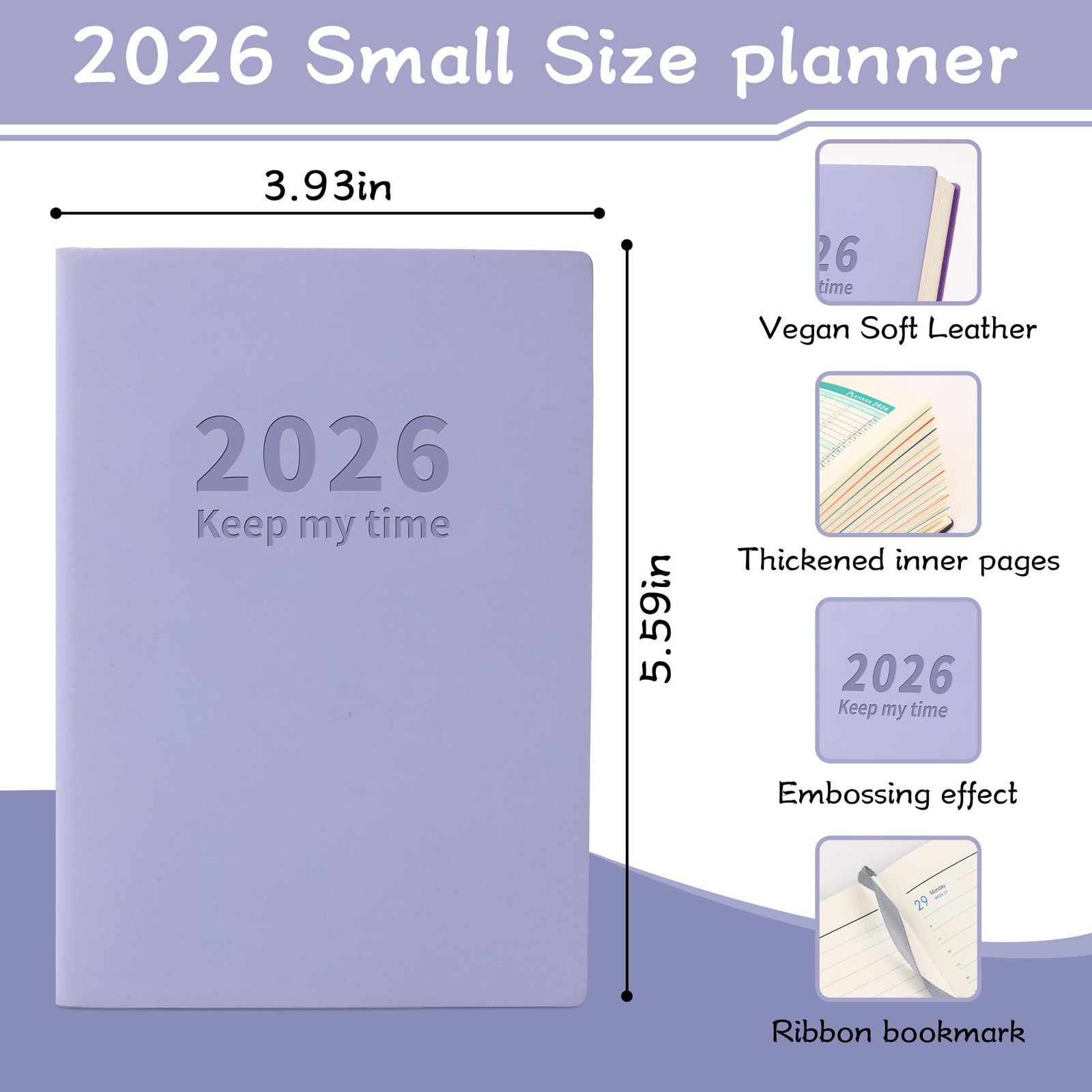 2026 Small Academic Planner Soft Leather Bound 5.5″ x 3.9″ Weekly and Monthly…