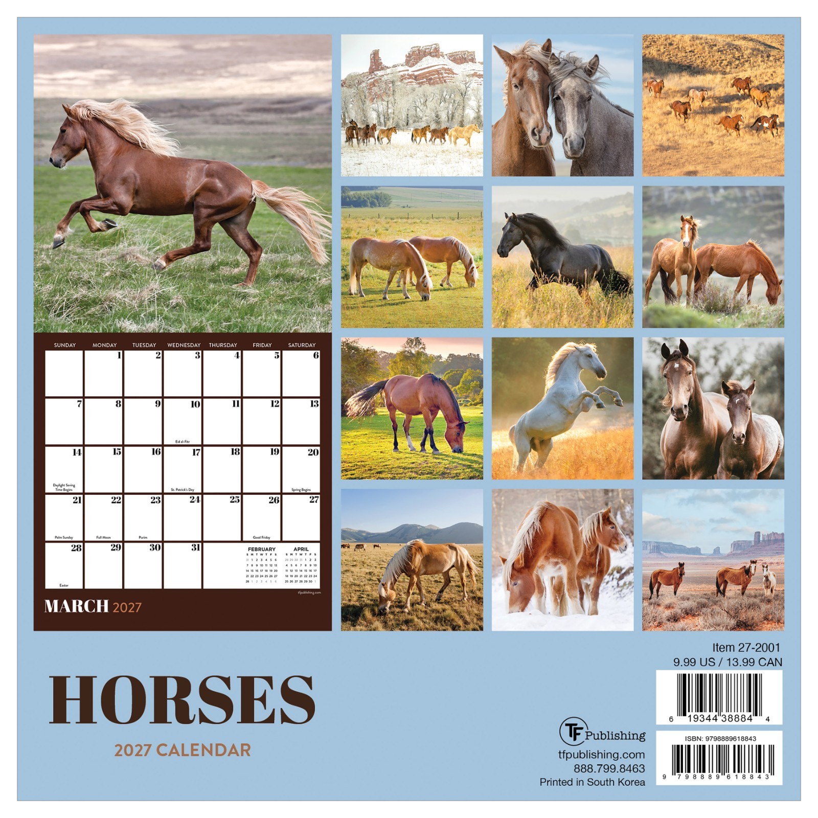 2027 Horses Mini Calendar