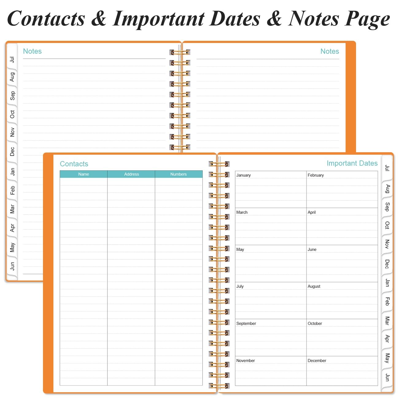 2026-2027 Planner – from July 2026 – 6.4″ x 8.5″, Orange-A