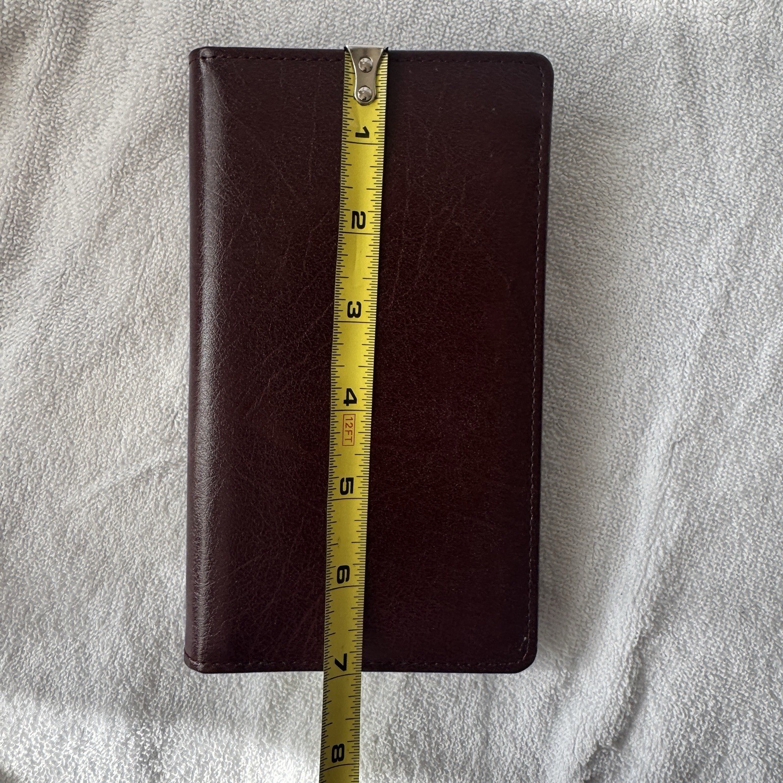 Day Timer Brown Leather Senior Pocket Planner Wallet Checkbook Organizer 4″ x 7″