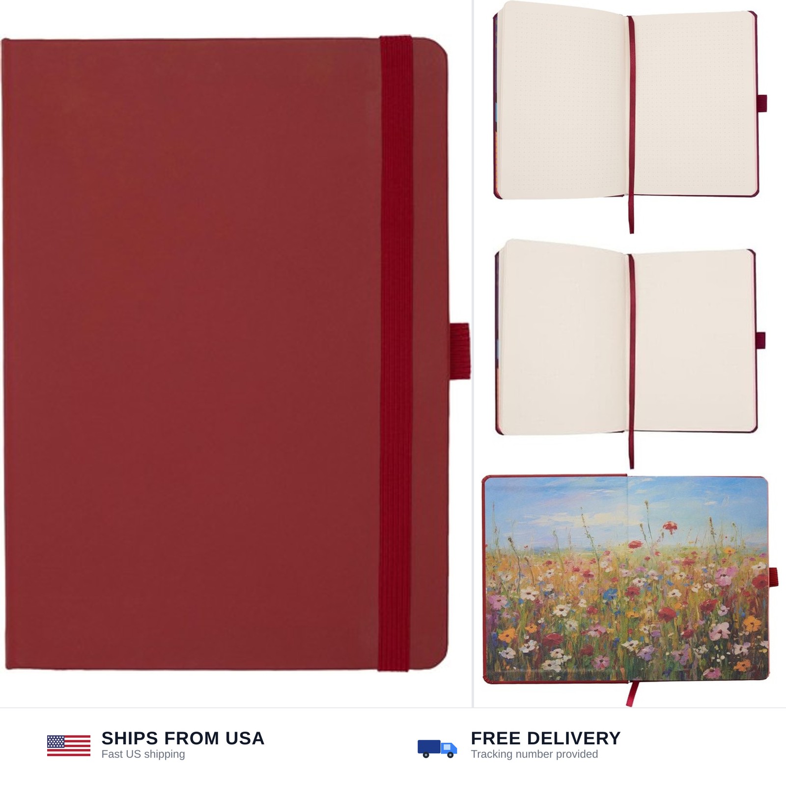 Soulbook – Notebook Hardcover Medium A5, 176 Dotted Pages Journal with Pen Lo…