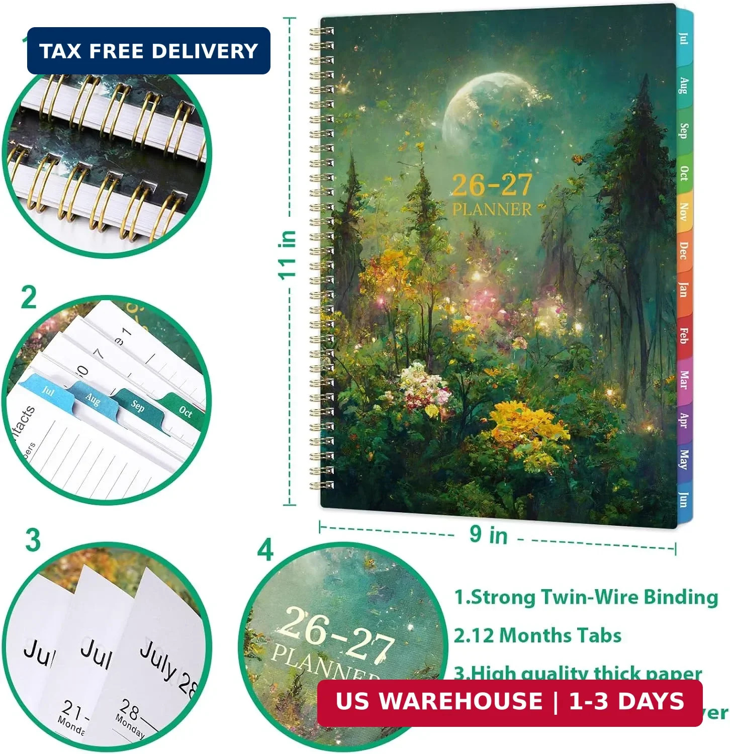 Planner 2026-2027 – Academic Planner 2026-2027, Jul.2026 – Jun.2027, 9″ x 11″, 2