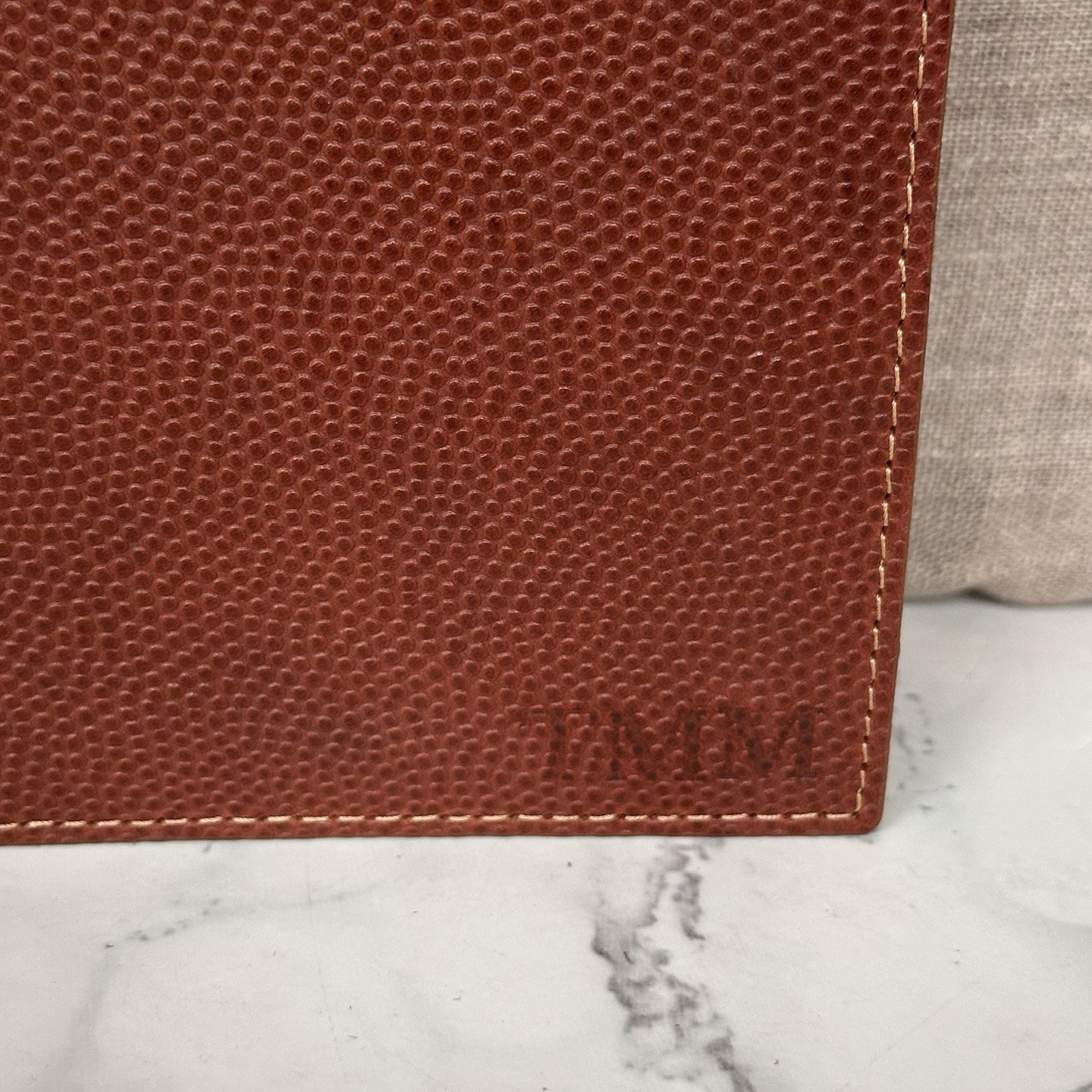 Shinola Brown Pebbled Leather Notebook Journal Cover 5.75×8.75″ Monogram TMM
