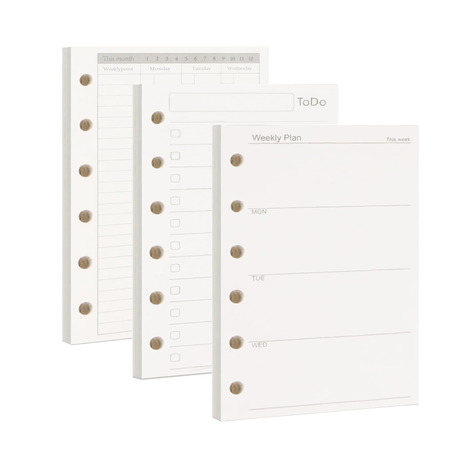 135 Sheets A7 Planner Refill, 100GSM Monthly A7, & Weekly & ToDo
