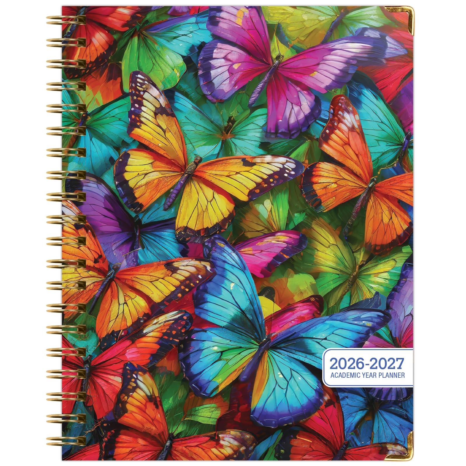 HARDCOVER Academic Year 2026-2027 Planner: 8.5″ x 11″, Colorful Butterflies