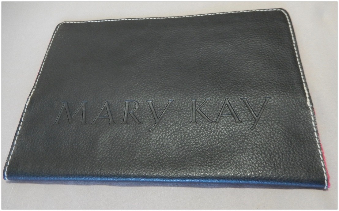 Mary Kay Pink Lined Notebook Cover with Pen and Business Card holders BLACK NEW