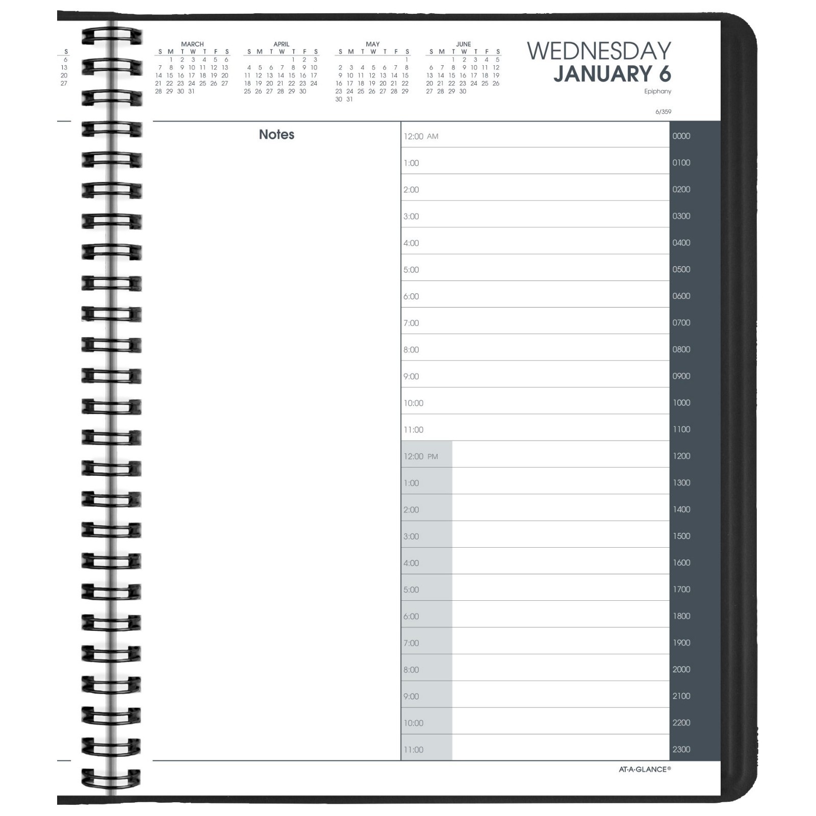 2026 At-A-Glance 70-214 24-Hour 7-Day Daily Appointment Book, 8-1/2 x 11″