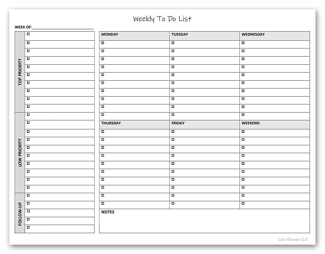 Weekly To-Do List Notepad 60 Pages 11×8.5in with Checklist Priority Notes