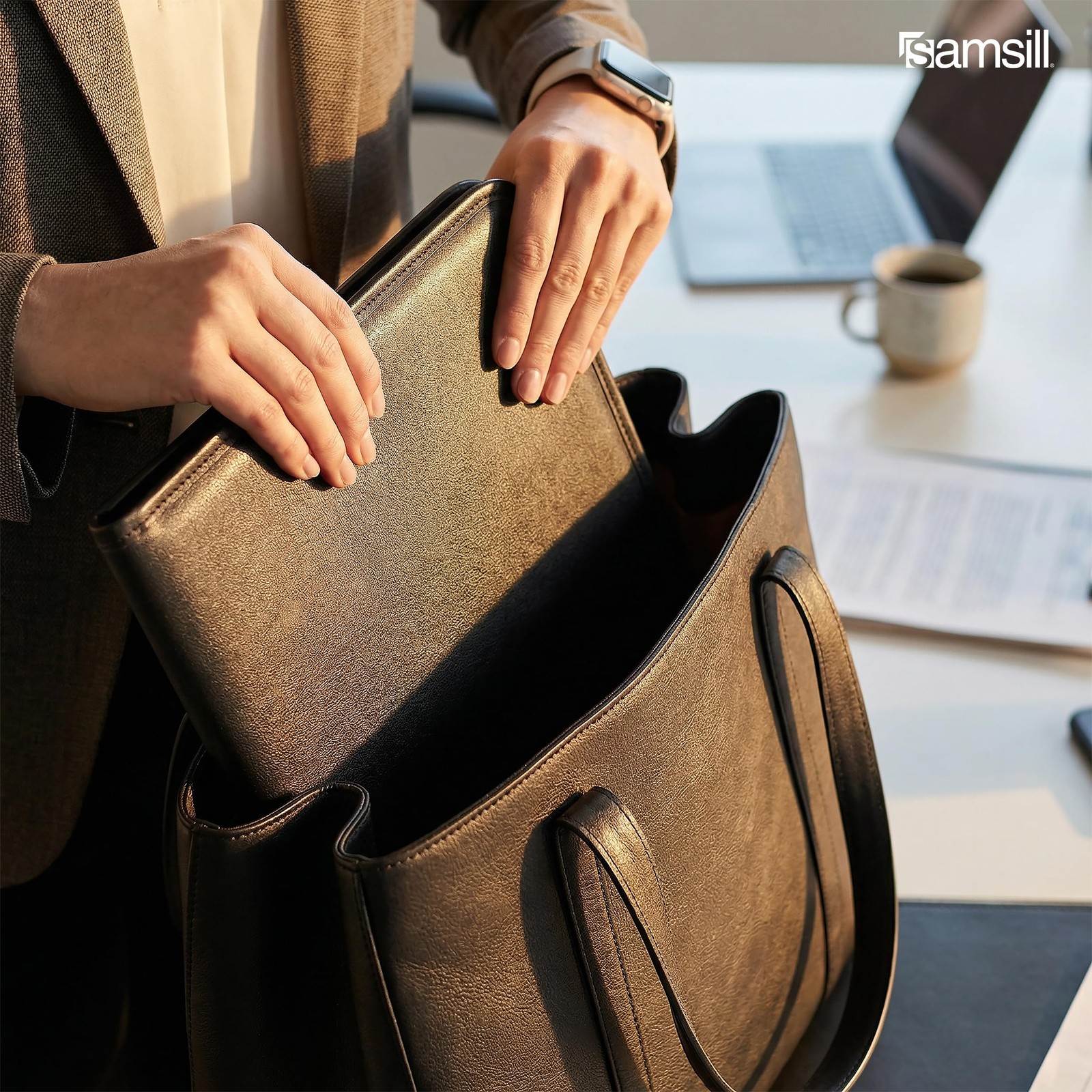Samsill Professional Padfolio, Faux Leather Business Portfolio for Men and Women