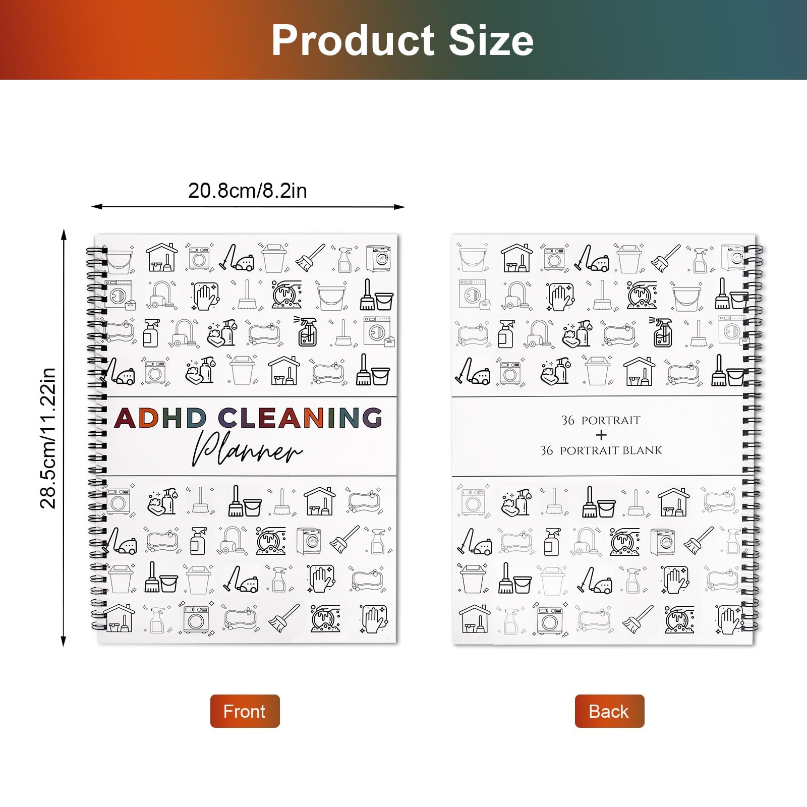 Adhd Cleaning Planner for Adults and Teens A -1pc,