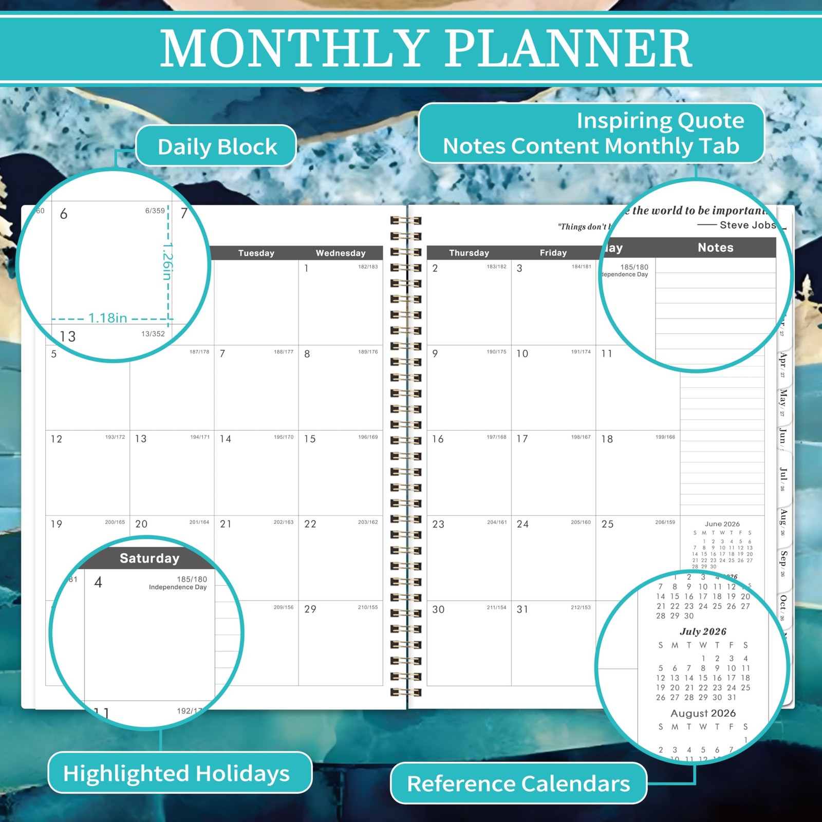 Monthly Planner 2026-2031 – 5 Year Monthly Calendar 2026-2031, Jul.2026 – Jun…