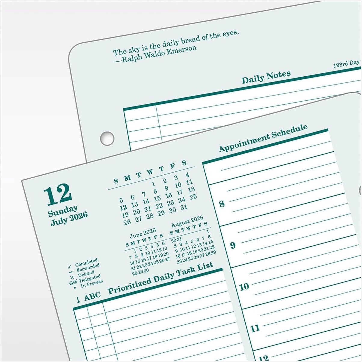 – Ring-Bound Planner Refill – Two Page Per Day Classic, Jul 2026 – Jun 2027