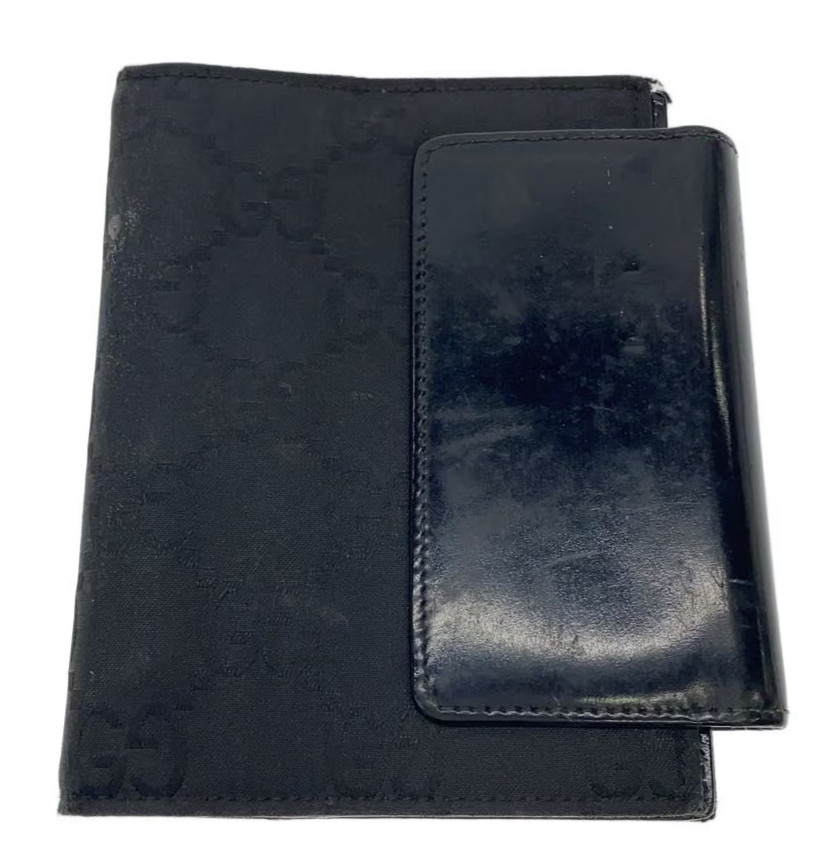GUCCI Agenda Planner Notebook Cover Black GG Monogram 6 Ring Japan Authentic