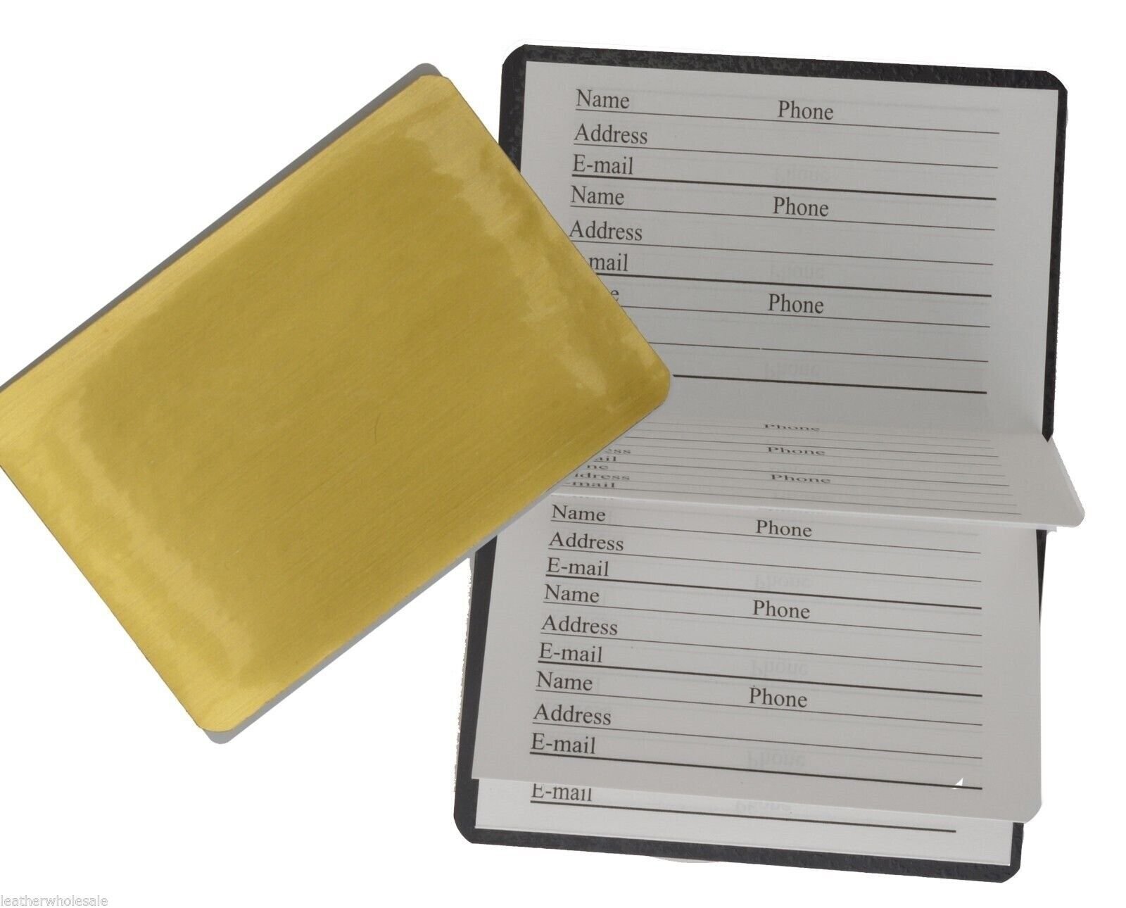 Lot of 4 Pocket Compact Magnetic Close Gold Address Books in Sleeves Generic NEW