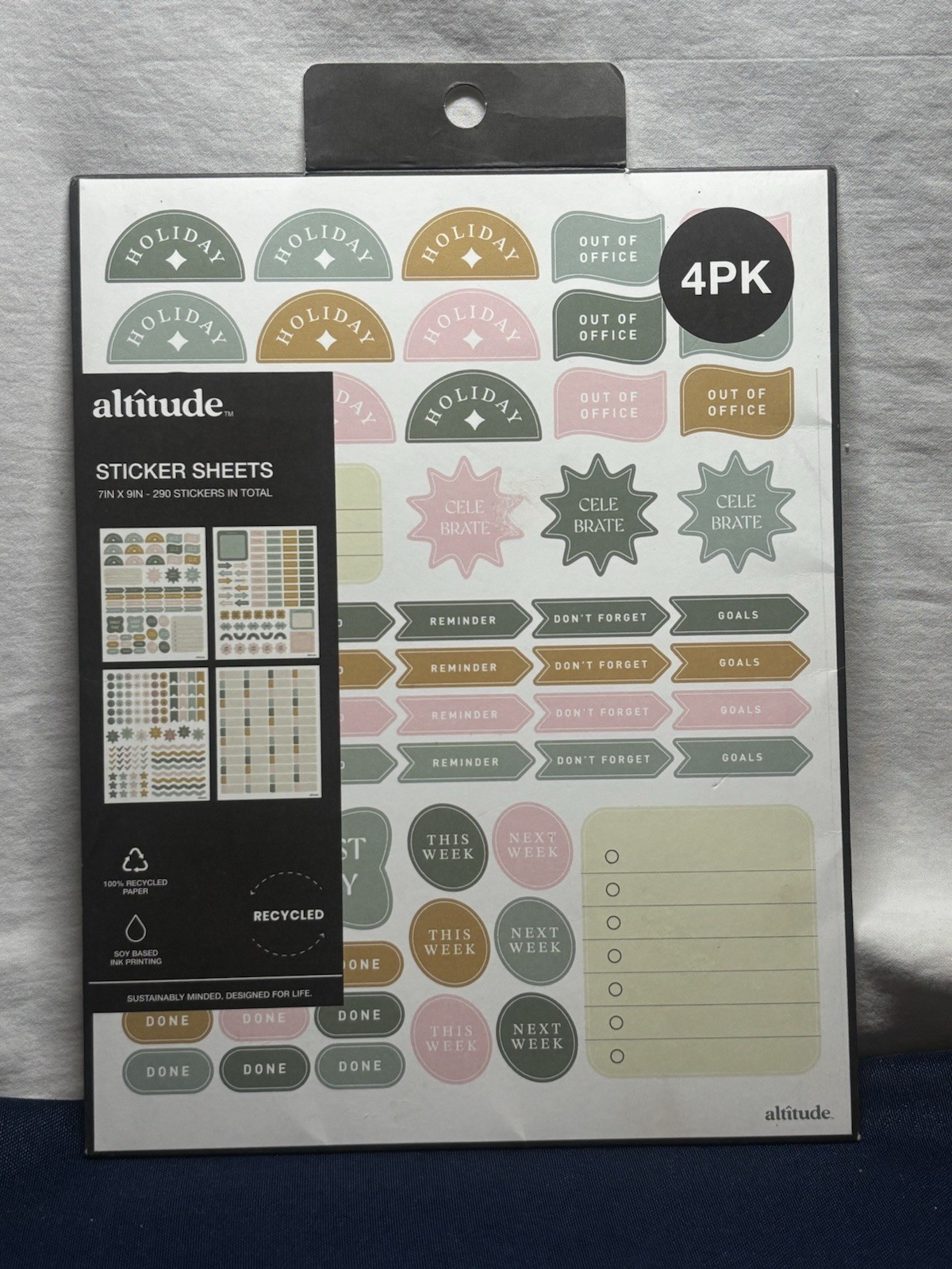 NEW 4 pack planner sticker sheets 290 stickers total, Holidays Etc., altitude.