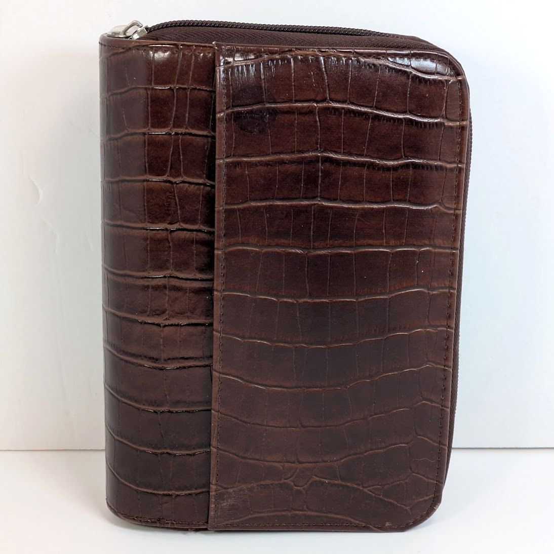 Mundi Mundex Planner Faux Croc Brown Double Zip Agenda Calculator Undated Sheets