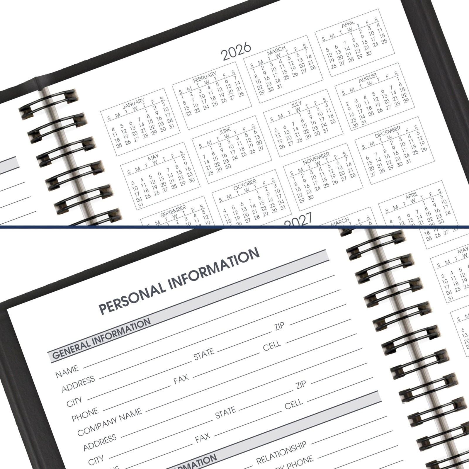 AT-A-GLANCE Planner 2026-2027 Daily Academic 12-Month July-June, Black
