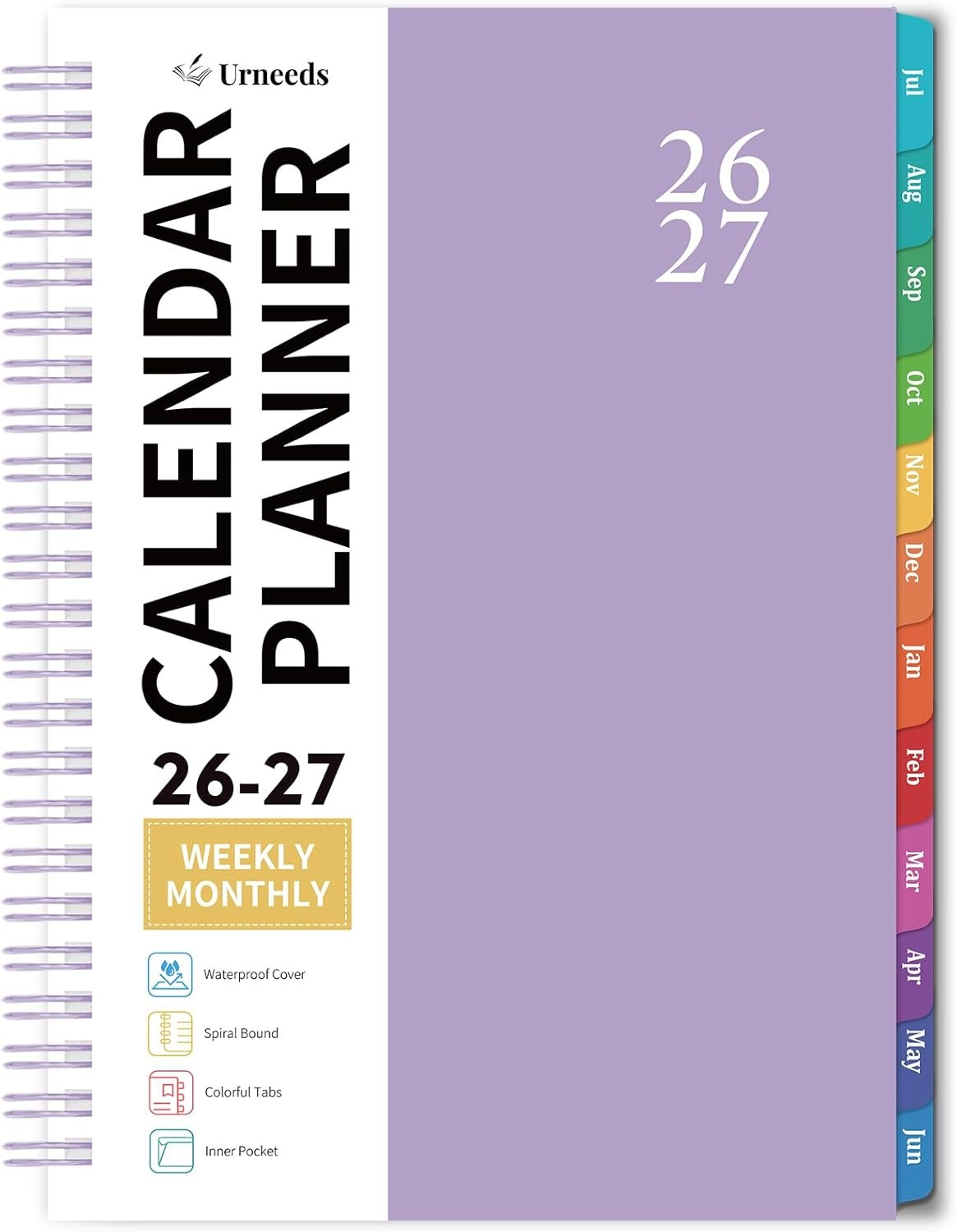 2026-2027 Academic Planner Weekly Monthly 6.4×8.5 Jul-Jun Tabbed Pocket Organize