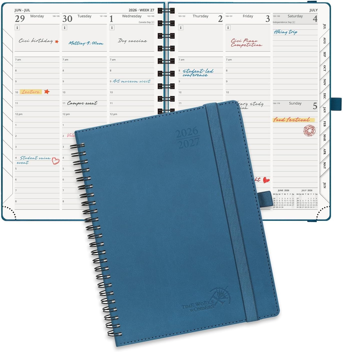 Planner 2026-2027 (Medium – 6.5” x 8.5”) Academic Weekly Calendar (July 202…