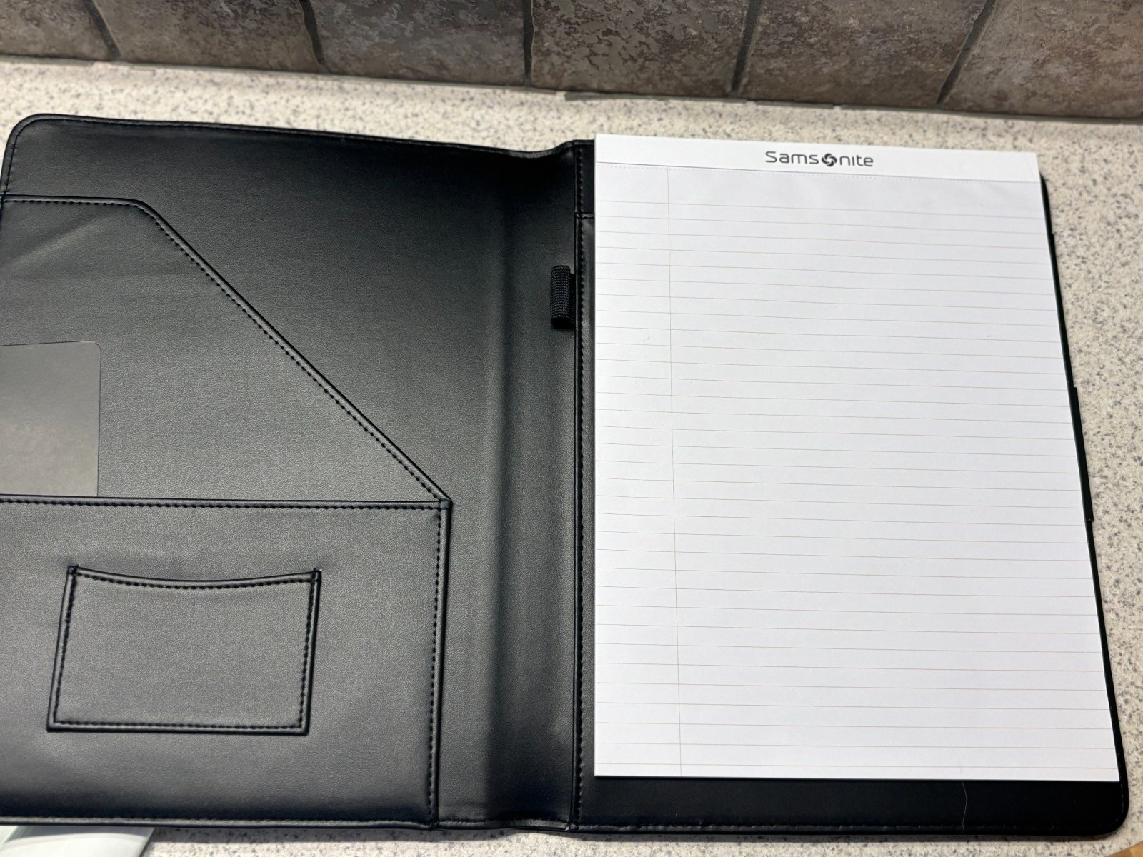 Samsonite Xenon Leather Business Portfolio, Black, New, Open Box