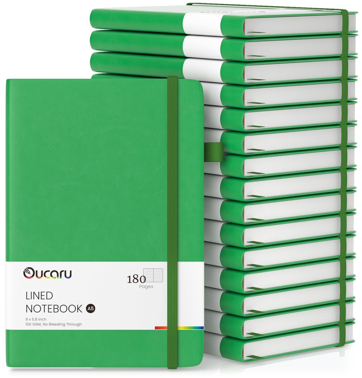 Oucaru Lined Journal Notebook, 16 Pack, 180 Pages, A5 Journals for Writing, 100