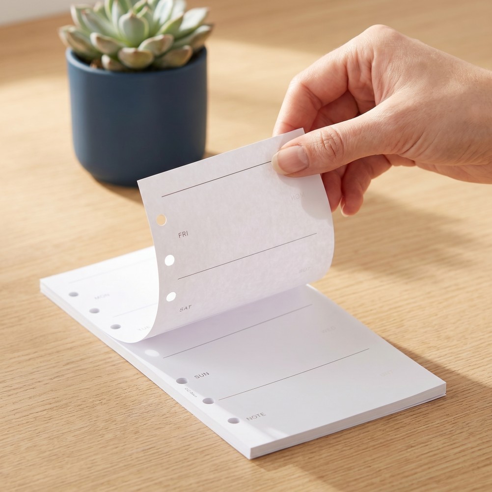 A6 Planner Refills Reusable White Paper Weekly Organizer Inserts 6 Hole